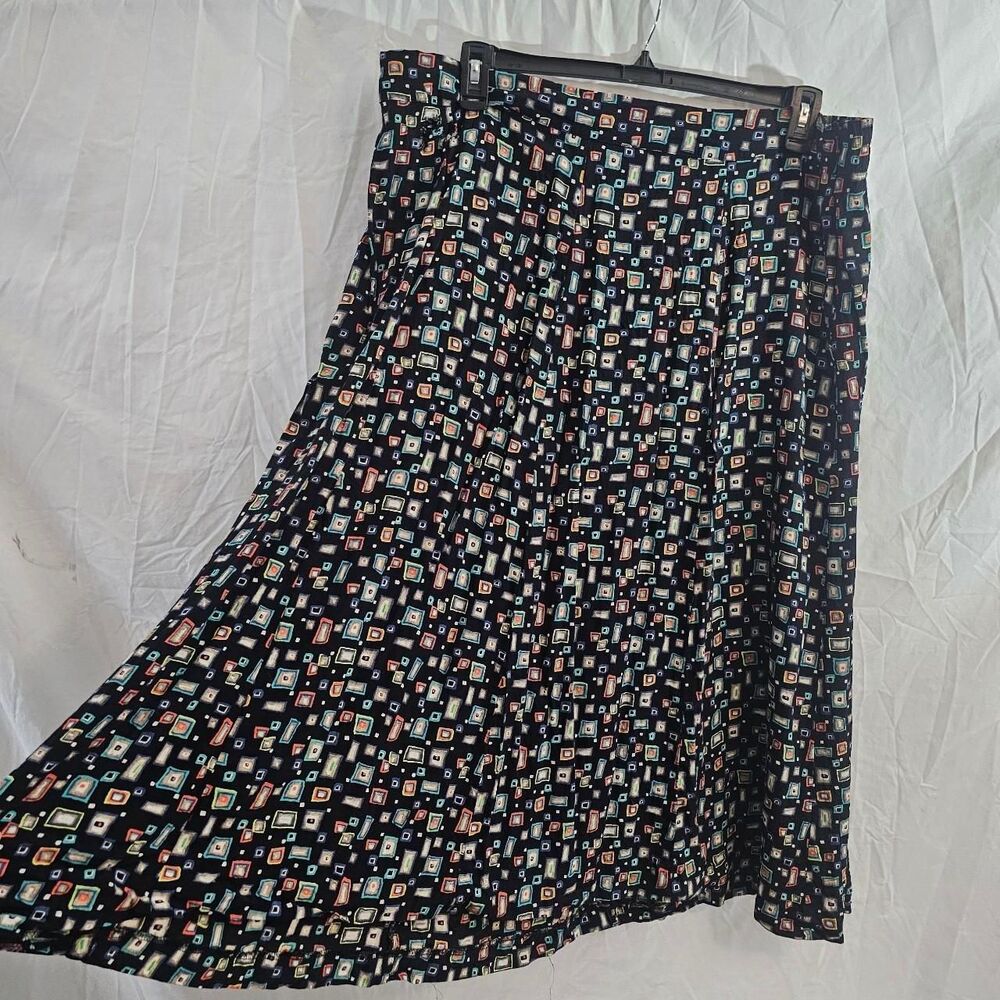 Vintage retro 70s 80s patterned plus size a-line skirt